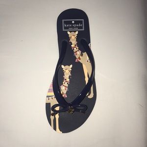 Adorable camel Kate Spade flip flops - never worn